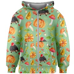 Autumn Seamless Background Leaves Wallpaper Texture Kids  Zipper Hoodie Without Drawstring by Bangk1t