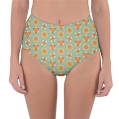 Floral Pattern Reversible High-waist Bikini Bottoms