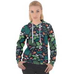 Pattern Forest Leaf Fruits Flowers Motif Women s Overhead Hoodie by Amaryn4rt