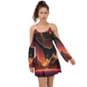 Fire Flame Burn Hot Heat Light Burning Orange Boho Dress View1