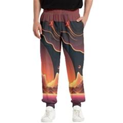 Fire Flame Burn Hot Heat Light Burning Orange Men s Elastic Waist Pants by pakminggu