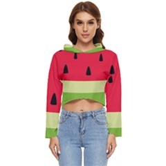 Watermelon Fruit Food Healthy Vitamins Nutrition Women s Lightweight Cropped Hoodie by pakminggu