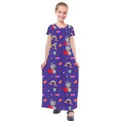 Texture Seamless Digital Scrapbooking Decorative Kids  Short Sleeve Maxi Dress by pakminggu