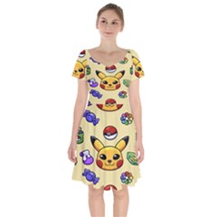 Pikachu Short Sleeve Bardot Dress