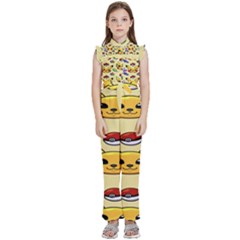 Pikachu Kids  Sleeveless Ruffle Edge Band Collar Chiffon One Piece