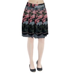 Pink Peony  Flower Pleated Skirt by artworkshop