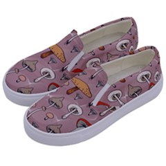 Mushrooms Autumn Fall Pattern Seamless Decorative Kids  Canvas Slip Ons by pakminggu