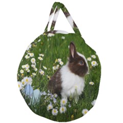 Rabbit Giant Round Zipper Tote by artworkshop