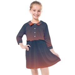 Sky Gradient Kids  Quarter Sleeve Shirt Dress