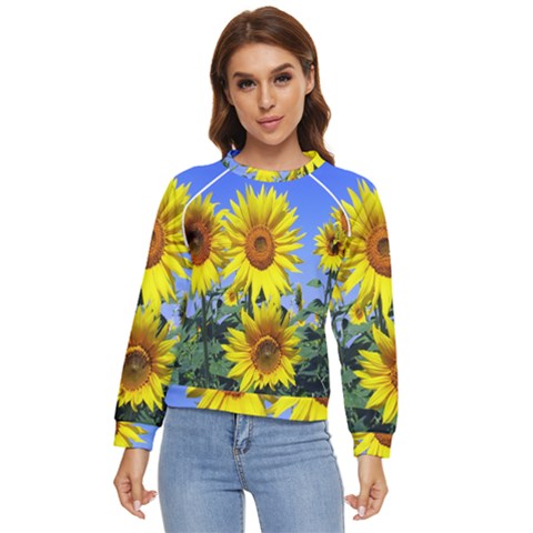 Sunflower Gift Women s Long Sleeve Raglan Tee by artworkshop