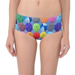 Umbrella Mid-waist Bikini Bottoms by artworkshop