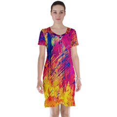 Various Colors Short Sleeve Nightdress