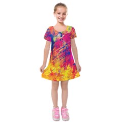 Various Colors Kids  Short Sleeve Velvet Dress by artworkshop