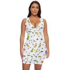 Vector Baby Dino Seamless Pattern Draped Bodycon Dress by Grandong