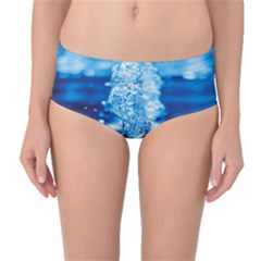 Water Blue Wallpaper Mid-waist Bikini Bottoms by artworkshop