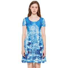 Water Blue Wallpaper Inside Out Cap Sleeve Dress