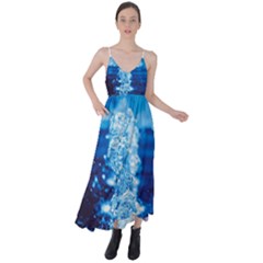 Water Blue Wallpaper Tie Back Maxi Dress by artworkshop