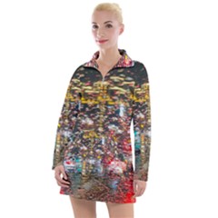 Water Droplets Women s Long Sleeve Casual Dress