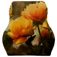 Yellow Butterfly Flower Car Seat Velour Cushion 