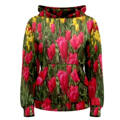 Yellow Pink Red Flowers Women s Pullover Hoodie