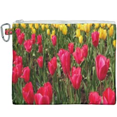 Yellow Pink Red Flowers Canvas Cosmetic Bag (xxxl)