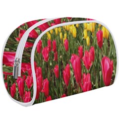 Yellow Pink Red Flowers Make Up Case (large) by artworkshop