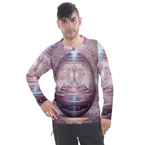 Cosmic Egg Sacred Geometry Art Men s Pique Long Sleeve Tee by Grandong