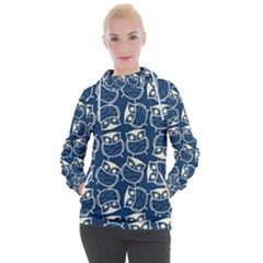 Cute Seamless Owl Background Pattern Women s Hooded Pullover by Grandong