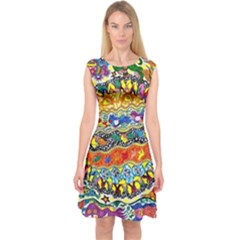 Supersonic Sunblast Capsleeve Midi Dress