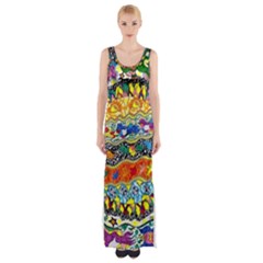 Supersonic Sunblast Thigh Split Maxi Dress by chellerayartisans