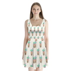 Cute Boba Split Back Mini Dress  by artworkshop