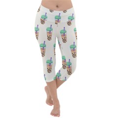 Cute Boba Lightweight Velour Capri Yoga Leggings