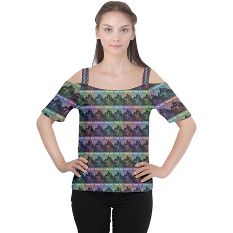 Inspirational Think Big Concept Pattern Cutout Shoulder Tee by dflcprintsclothing