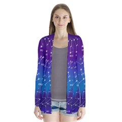 Realistic Night Sky With Constellations Drape Collar Cardigan by Cowasu