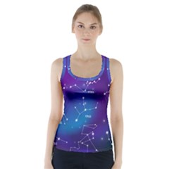 Realistic Night Sky With Constellations Racer Back Sports Top by Cowasu