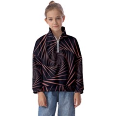 Wave Curve Abstract Art Backdrop Kids  Half Zip Hoodie by Grandong