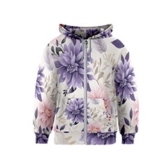 Flowers Pattern Floral Kids  Zipper Hoodie