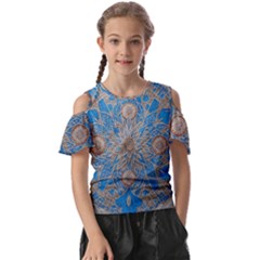 Flower Mandala Pattern Kids  Butterfly Cutout Tee