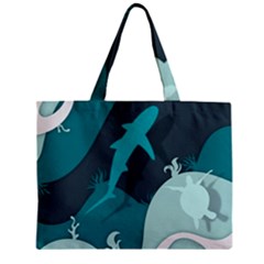 Ocean Turtle Shark Sea Life Sea Zipper Mini Tote Bag by pakminggu