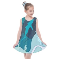 Ocean Turtle Shark Sea Life Sea Kids  Summer Dress by pakminggu