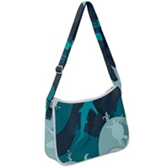 Ocean Turtle Shark Sea Life Sea Zip Up Shoulder Bag by pakminggu