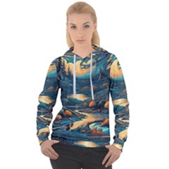 Forest River Night Evening Moon Women s Overhead Hoodie by pakminggu