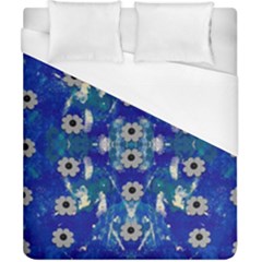 Oilpainting Blue Flowers In The Peaceful Night Duvet Cover (california King Size)