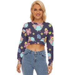 Owl-stars-pattern-background Lightweight Long Sleeve Sweatshirt by pakminggu