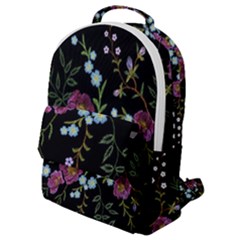 Embroidery-trend-floral-pattern-small-branches-herb-rose Flap Pocket Backpack (small) by pakminggu