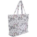 Cute-art-print-pattern Zip Up Canvas Bag View2