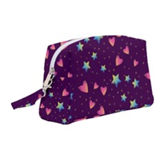 Colorful-stars-hearts-seamless-vector-pattern Wristlet Pouch Bag (medium) by pakminggu