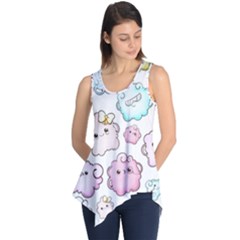 Cute-doodle-cartoon-seamless-pattern Sleeveless Tunic by pakminggu