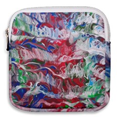 Abstract Waves Mini Square Pouch by kaleidomarblingart