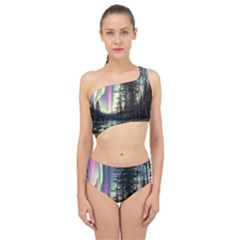 Northern Lights Aurora Borealis Spliced Up Two Piece Swimsuit